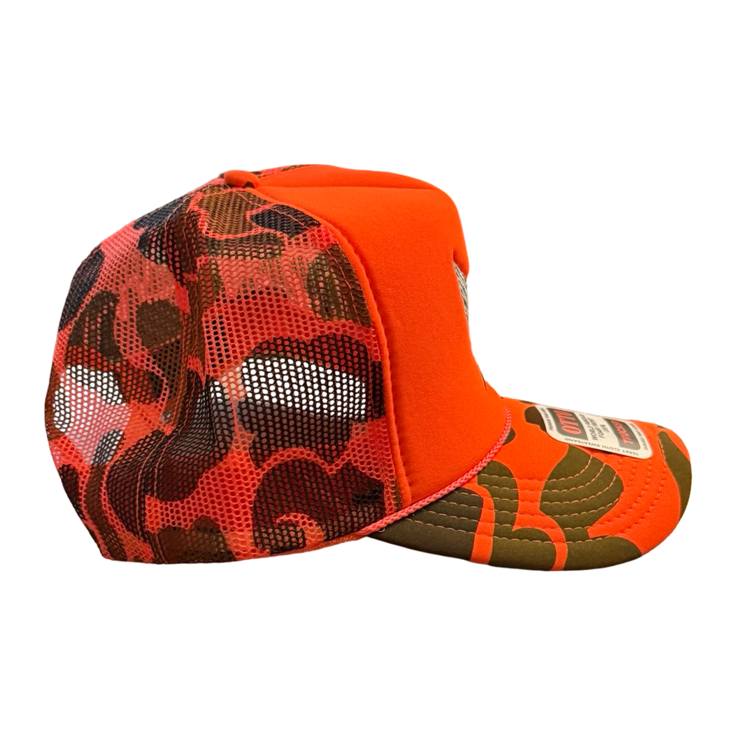 Orange Camo Snapback Hat
