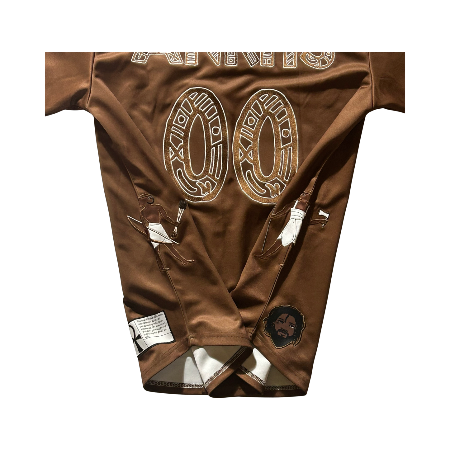 Kemetic Ankhs Baseball Jersey Brown on Brown