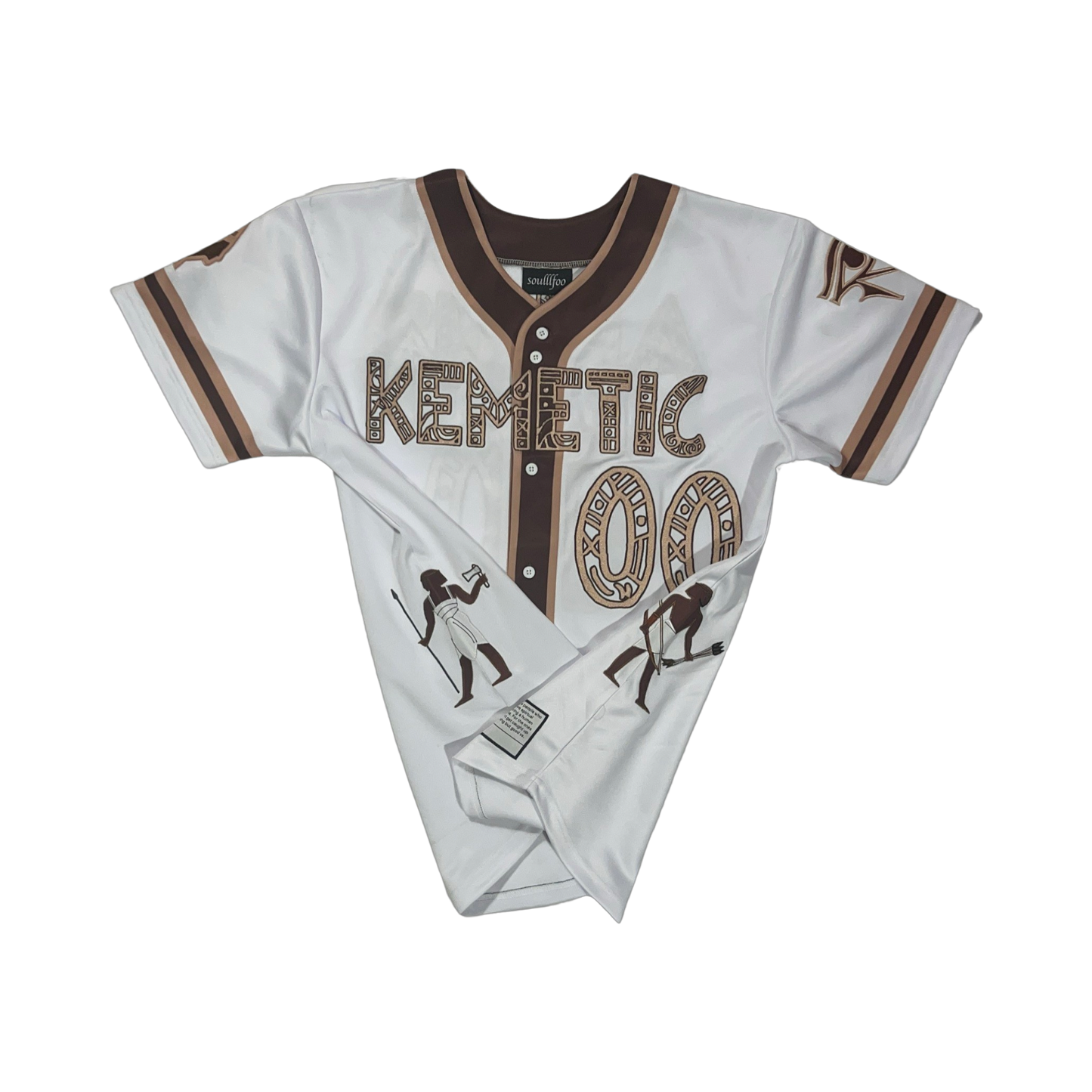 Kemetic Ankhs Baseball Jersey Light Brown & Dark Brown