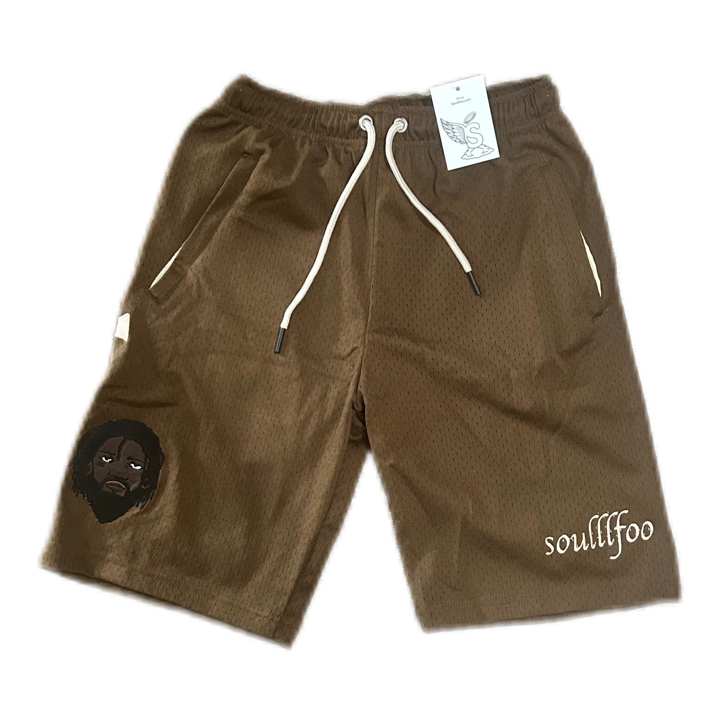 Soulllfoo Mesh Shorts - Dark Brown & Cream