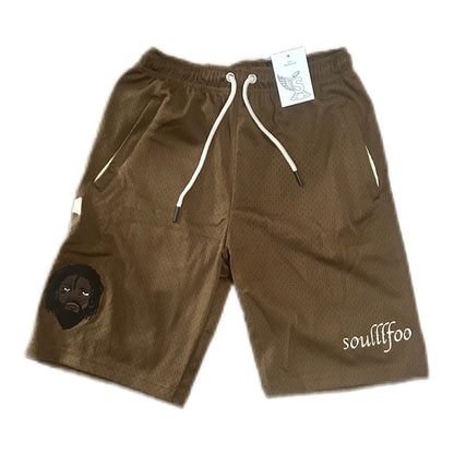 Soulllfoo Mesh Shorts - Dark Brown & Cream
