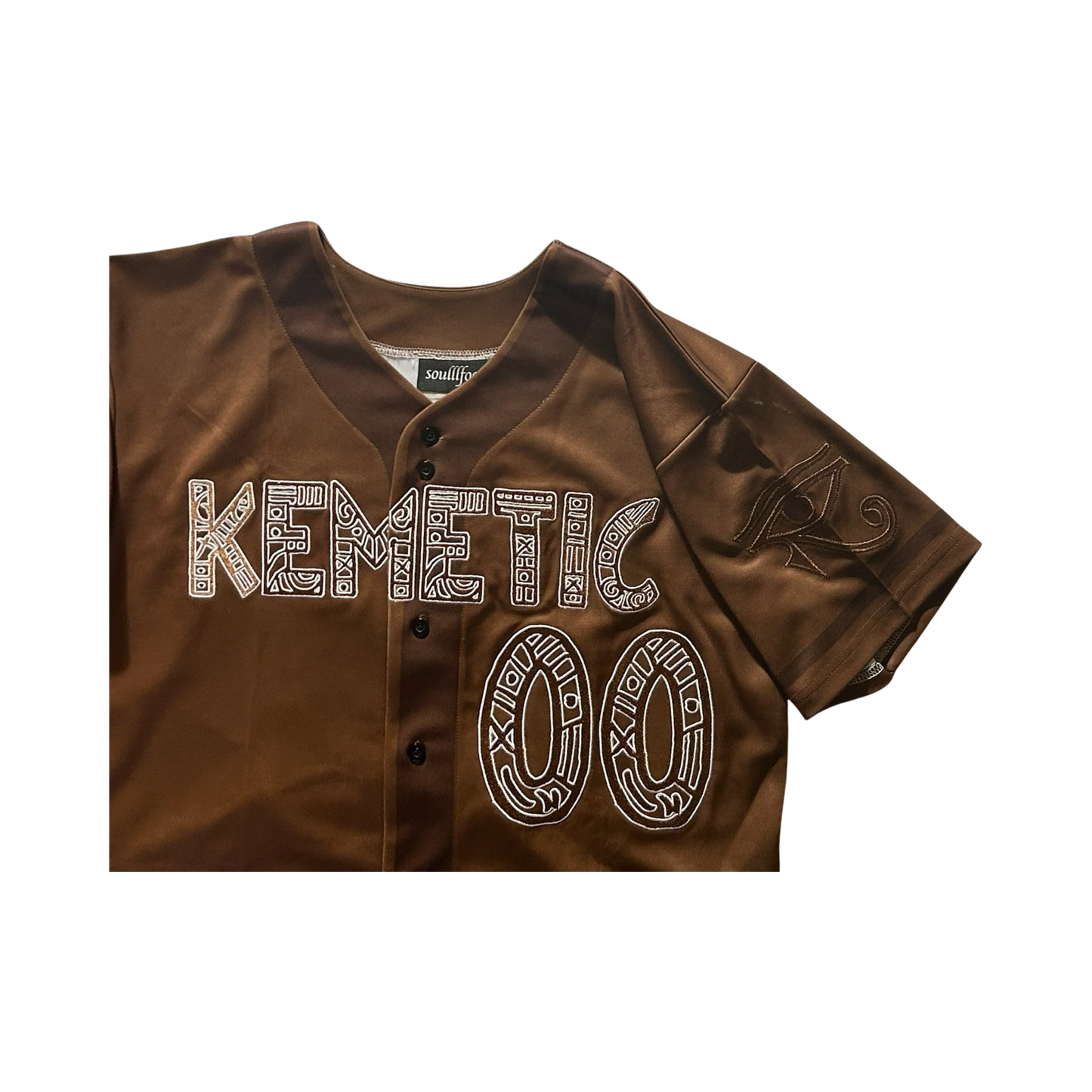Kemetic Ankhs Baseball Jersey Brown on Brown
