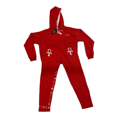 Kemet Sweat Suit Red & White