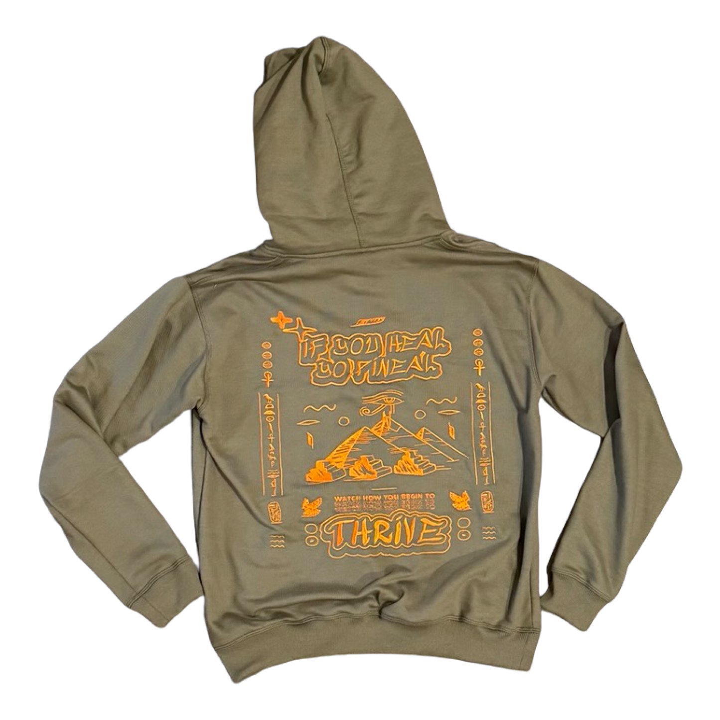 Kemet Sweat Suit Army Green & Orange Hoodie