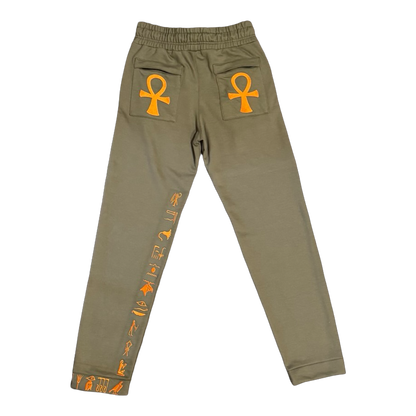Kemet Sweat Suit Army Green & Orange Pants