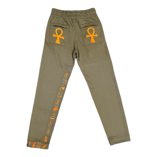 Kemet Sweat Suit Army Green & Orange Pants