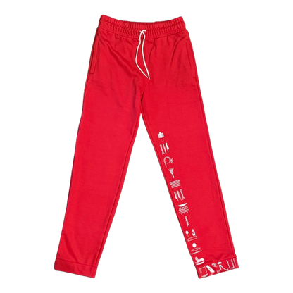 Kemet Sweat Suit Red & White Pants