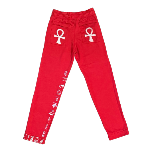 Kemet Sweat Suit Red & White Pants