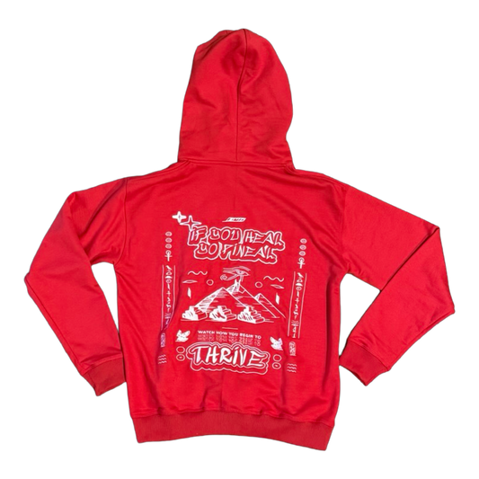 Kemet Sweat Suit Red & White Hoodie