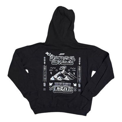 Kemet Sweat Suit Black & White Hoodie