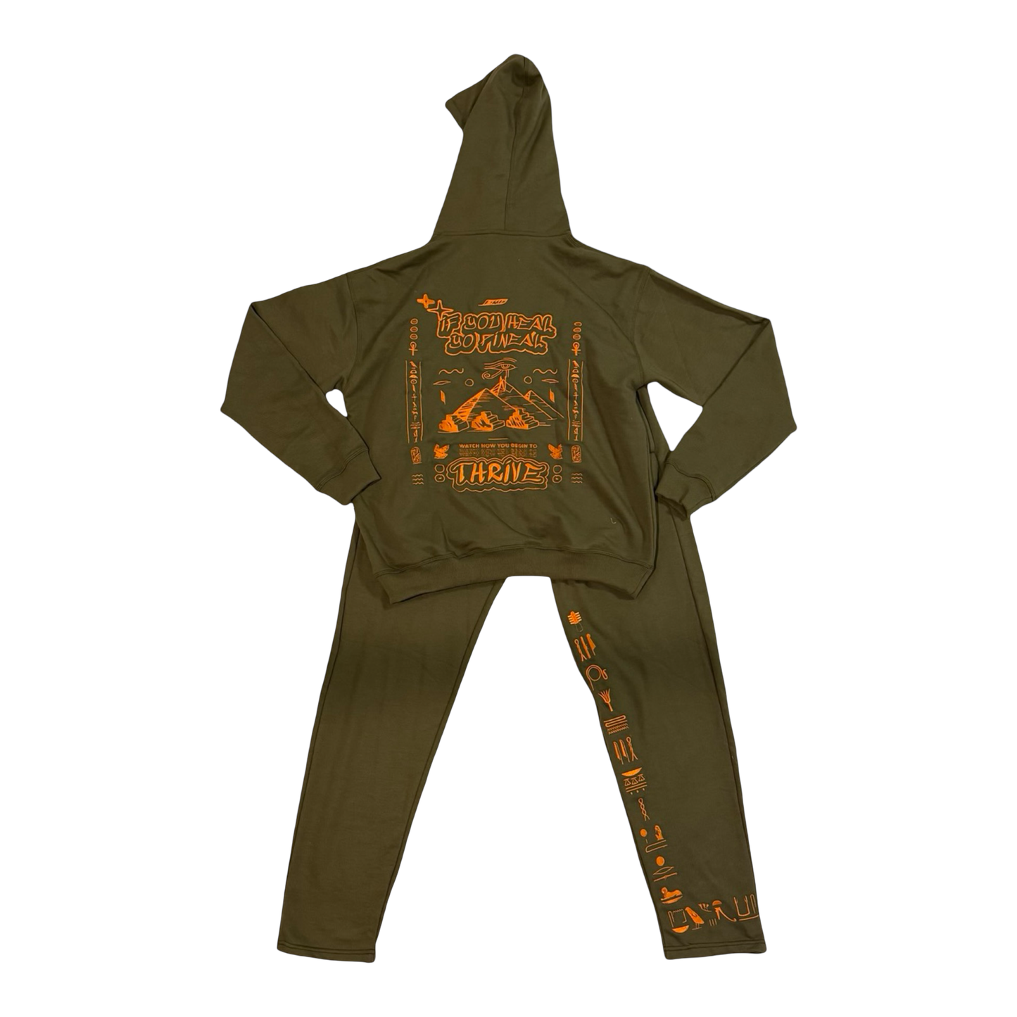 Kemet Sweat Suit Army Green & Orange