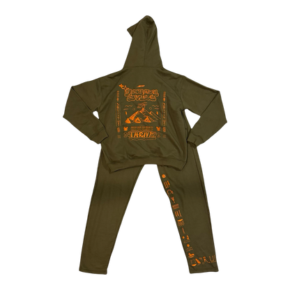 Kemet Sweat Suit Army Green & Orange