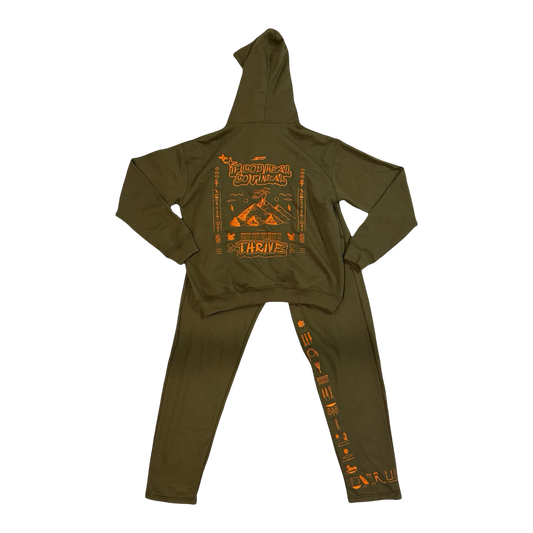 Kemet Sweat Suit Army Green & Orange