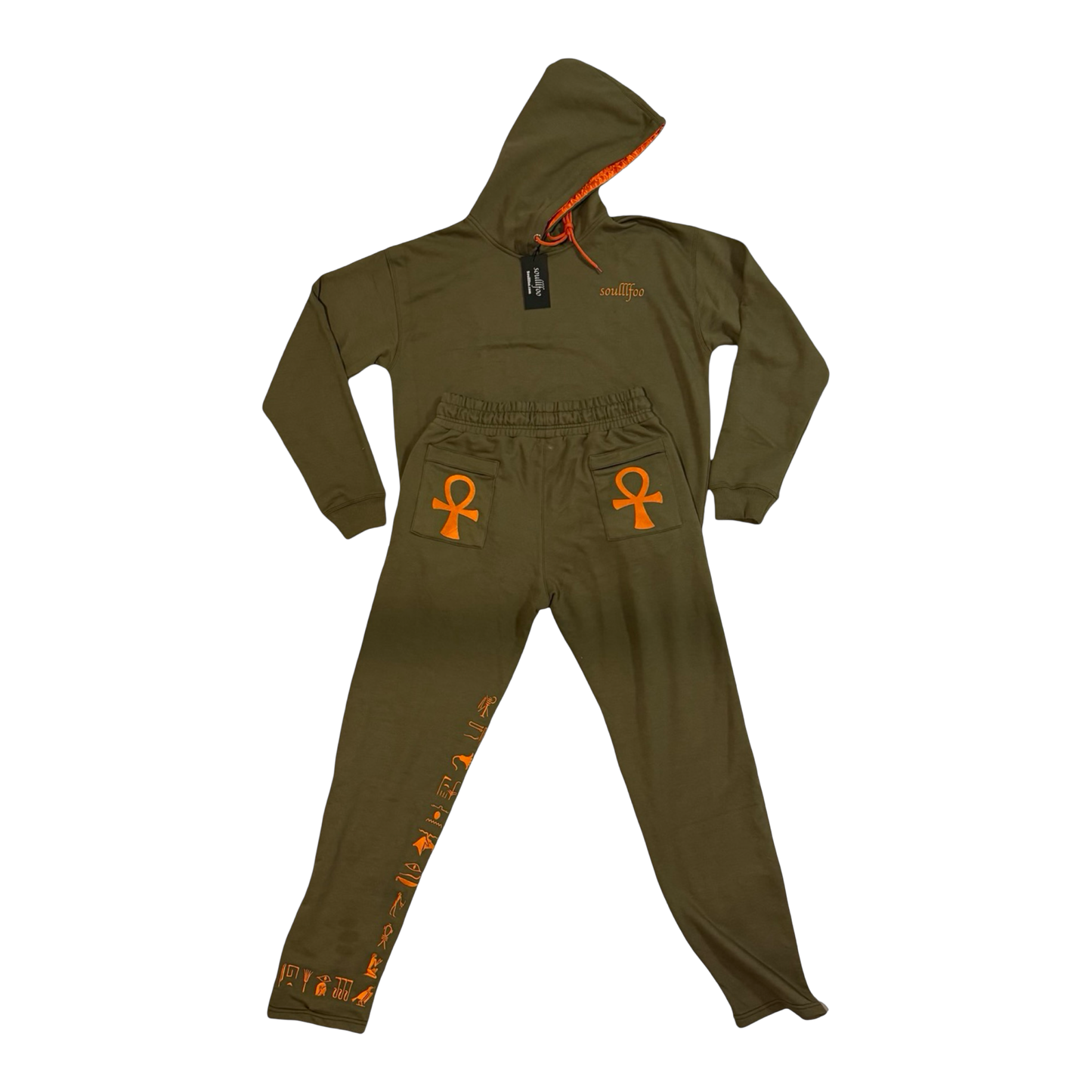 Kemet Sweat Suit Army Green & Orange