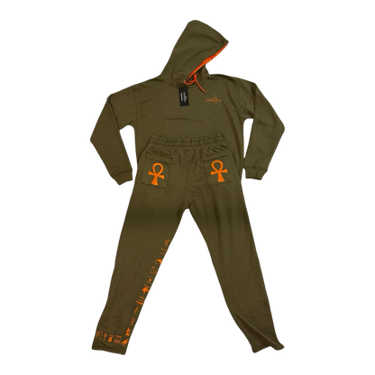 Kemet Sweat Suit Army Green & Orange
