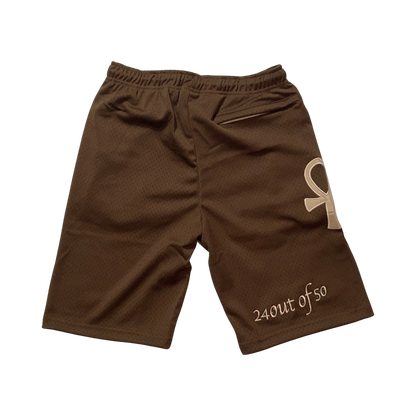 Soulllfoo Mesh Shorts - Dark Brown & Cream